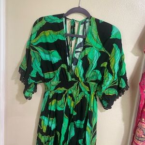 Forever 21 Maxi Kaftan Style Luau Hawaii Boho Size M